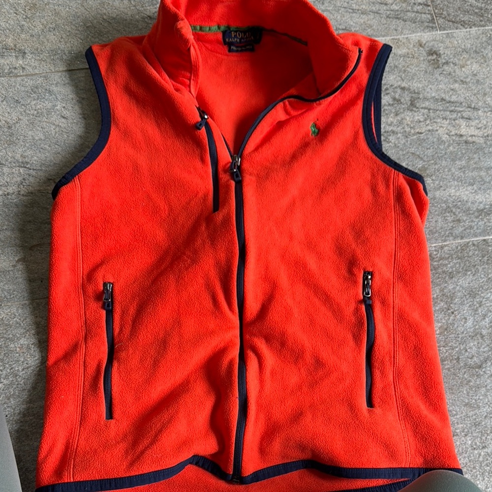 Polo Ralph Lauren Orange Vest with Navy Trim